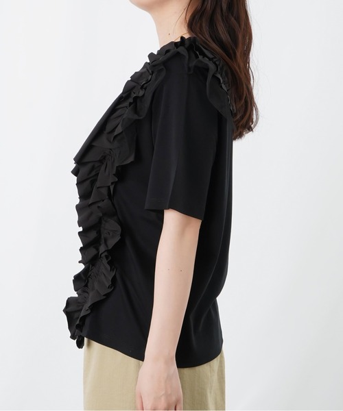 LUCA/LADY LUCK LUCA(ルカ/レディラックルカ)の「LC/LLL コンパクトスムースアシメフリルデザインプルオーバー(Tシャツ/カットソー・レディース・ブラック/ダークブラウン/オフホワイト・FREE)」の21枚目の写真