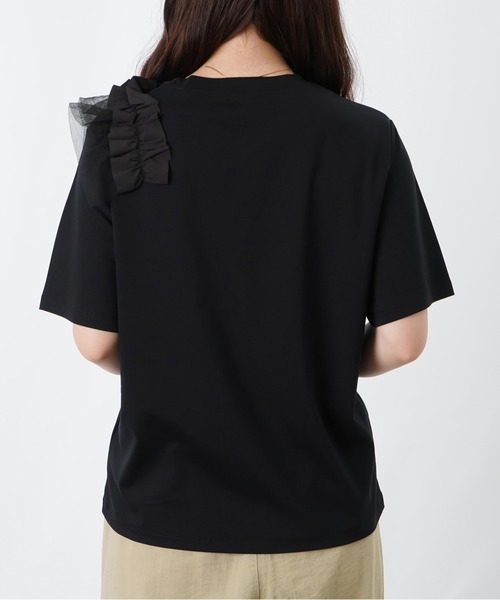 LUCA/LADY LUCK LUCA(ルカ/レディラックルカ)の「LC/LLL コンパクトスムースアシメフリルデザインプルオーバー(Tシャツ/カットソー・レディース・ブラック/ダークブラウン/オフホワイト・FREE)」の20枚目の写真