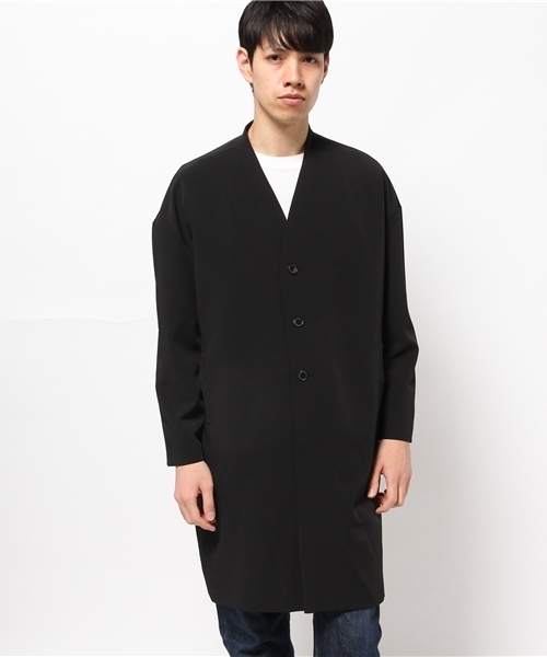 WHO'S WHO gallery（フーズフーギャラリー）の「【GIGGER】ノーカラーコート（チェスターコート・メンズ・ブラック/グレー/ベージュ・FREE）」の2枚目の写真