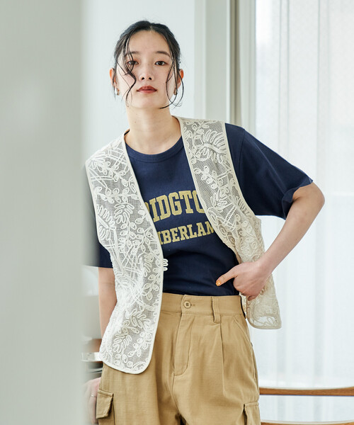 FREAK'S STORE(フリークスストア)の「コード刺繍 レースベスト(ベスト・レディース・ブラック/オフホワイト・フリ-)」の12枚目の写真