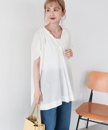AMERICAN HOLIC（アメリカンホリック）の「【UVカット】フレンチスリーブスキッパーシャツブラウス（シャツ/ブラウス）」