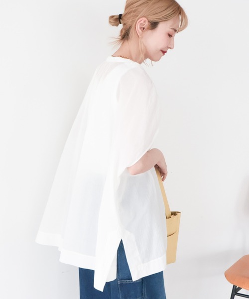 AMERICAN HOLIC(アメリカンホリック)の「【UVカット】フレンチスリーブスキッパーシャツブラウス(シャツ/ブラウス・レディース・アイボリー/ダークネイビー/ブラウン/カーキ・L/M)」の22枚目の写真