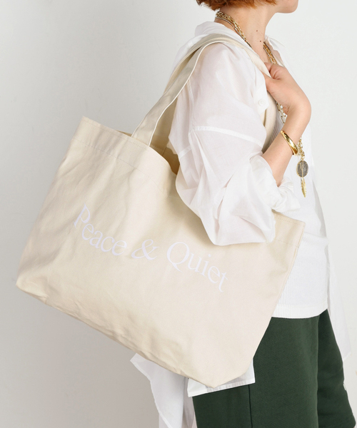 AP STUDIO（エーピーストゥディオ）の「【Museum of Peace & Quiet】Peace& Quiet TOTE（トートバッグ・レディース・アイボリー・FREE）」の5枚目の写真
