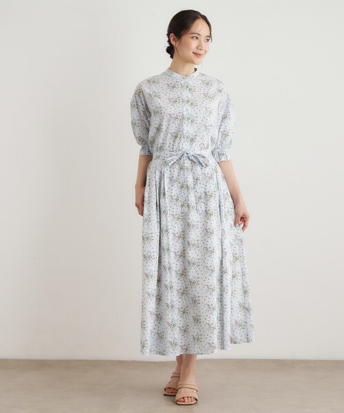 LAURA ASHLEY(ローラアシュレイ)の「【5分袖/コットン100%/洗える】サジェストン柄ブラウス(シャツ/ブラウス・レディース・ベージュ系/ブルー系5・40/38)」の9枚目の写真