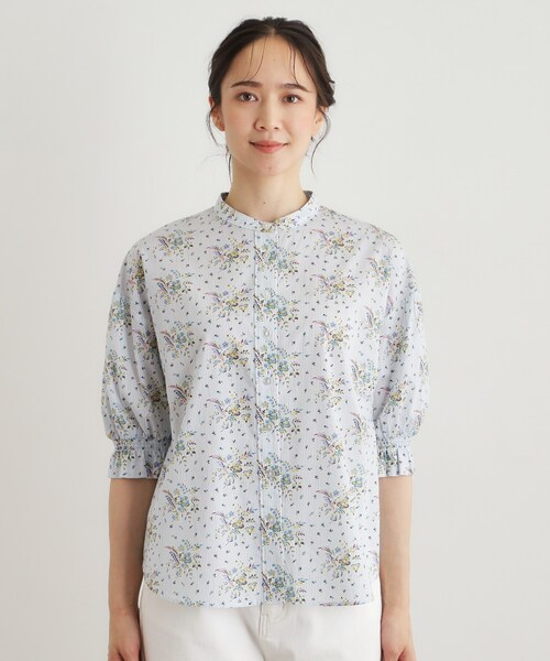 LAURA ASHLEY(ローラアシュレイ)の「【5分袖/コットン100%/洗える】サジェストン柄ブラウス(シャツ/ブラウス・レディース・ベージュ系/ブルー系5・40/38)」の11枚目の写真