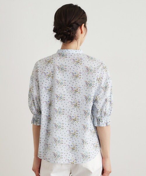 LAURA ASHLEY(ローラアシュレイ)の「【5分袖/コットン100%/洗える】サジェストン柄ブラウス(シャツ/ブラウス・レディース・ベージュ系/ブルー系5・40/38)」の13枚目の写真