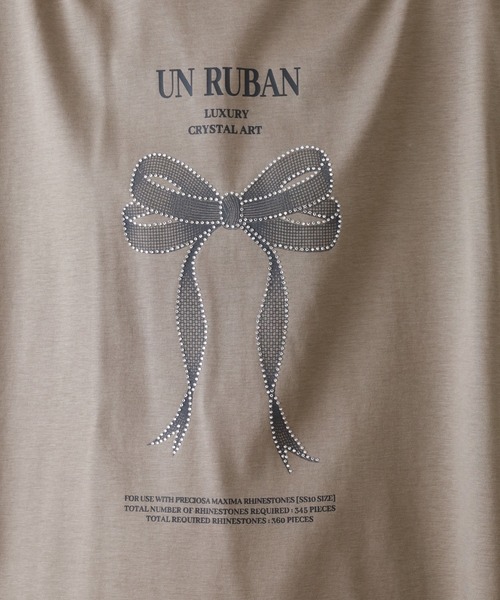 BRODIAEA(ブローディア)の「BRODIAEA リボンプリント半袖Tシャツ(Tシャツ/カットソー・レディース・ネイビー/コーラル/グレイッシュベージュ/オフホワイト・40)」の6枚目の写真