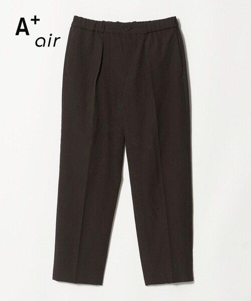 green label relaxing（グリーンレーベルリラクシング）の「A+ air ポリエステル 空羽 リラックス イージー 1プリーツ スラックス セットパンツ -吸水速乾・通気性-（スラックス・メンズ・ブラック/ダークブラウン・S/M/L/XL）」の2枚目の写真