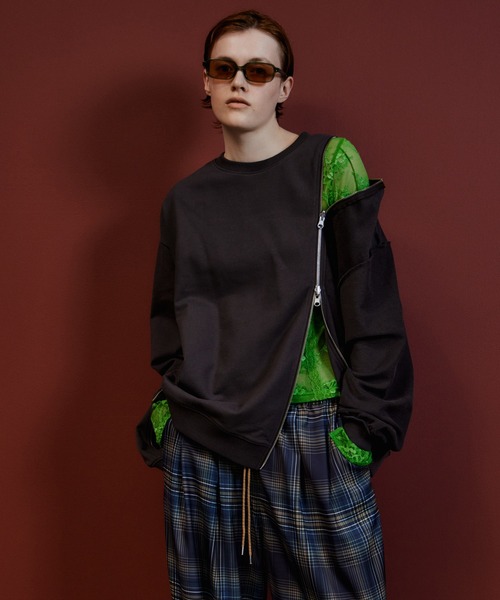 MAISON SPECIAL(メゾンスペシャル)の「Sleeve Slit Lace Top/スリーブスリットレーストップス(Tシャツ/カットソー・レディース・グリーン/ブラック/ブルー/アイボリー・FREE)」の11枚目の写真