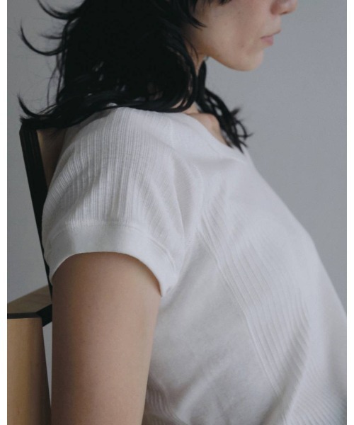anuke(アンヌーク)の「anuke Vintage Rib Tops(Tシャツ/カットソー・レディース・ホワイト/ブラック・FREE)」の7枚目の写真