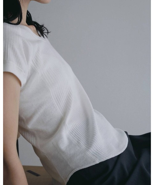 anuke(アンヌーク)の「anuke Vintage Rib Tops(Tシャツ/カットソー・レディース・ホワイト/ブラック・FREE)」の8枚目の写真