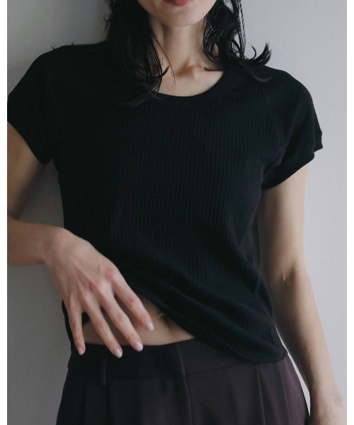anuke(アンヌーク)の「anuke Vintage Rib Tops(Tシャツ/カットソー・レディース・ホワイト/ブラック・FREE)」の10枚目の写真