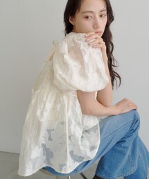 Kastane | 【体型カバー◎/新色追加/ジャガード&無地】フリルサッシュブラウス(シャツ/ブラウス)