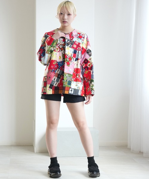 utatane（ウタタネ）の「着物リメイク maison utatane アウター 夢の断片（かけら）（その他アウター・レディース・レッド・FREE）」の2枚目の写真