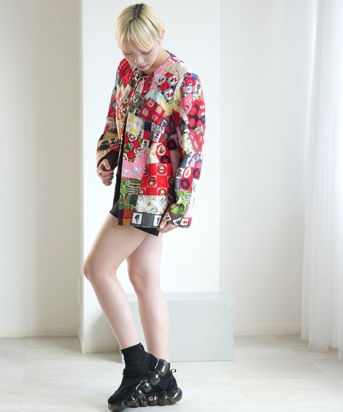 utatane（ウタタネ）の「着物リメイク maison utatane アウター 夢の断片（かけら）（その他アウター・レディース・レッド・FREE）」の3枚目の写真