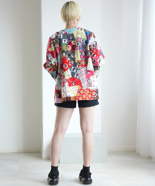 utatane（ウタタネ）の「着物リメイク maison utatane アウター 夢の断片（かけら）（その他アウター・レディース・レッド・FREE）」の4枚目の写真