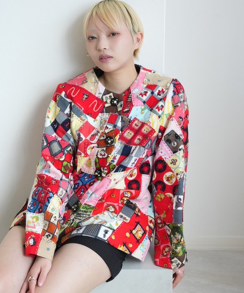 utatane（ウタタネ）の「着物リメイク maison utatane アウター 夢の断片（かけら）（その他アウター・レディース・レッド・FREE）」の8枚目の写真