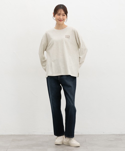 Honeys(ハニーズ)の「ロゴプリントゆるTシャツ(Tシャツ/カットソー・レディース・ブラウン系その他2/ブラック/オートミール/ボルドー/杢グレー・L/M/S)」の6枚目の写真