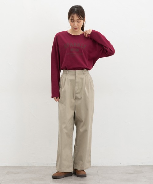 Honeys(ハニーズ)の「ロゴプリントゆるTシャツ(Tシャツ/カットソー・レディース・ブラウン系その他2/ブラック/オートミール/ボルドー/杢グレー・L/M/S)」の10枚目の写真