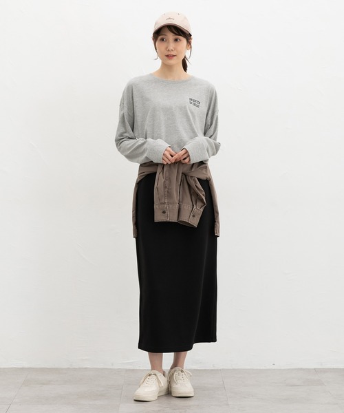 Honeys(ハニーズ)の「ロゴプリントゆるTシャツ(Tシャツ/カットソー・レディース・ブラウン系その他2/ブラック/オートミール/ボルドー/杢グレー・L/M/S)」の12枚目の写真