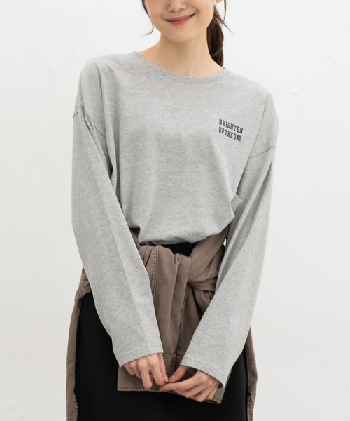 Honeys(ハニーズ)の「ロゴプリントゆるTシャツ(Tシャツ/カットソー・レディース・ブラウン系その他2/ブラック/オートミール/ボルドー/杢グレー・L/M/S)」の13枚目の写真