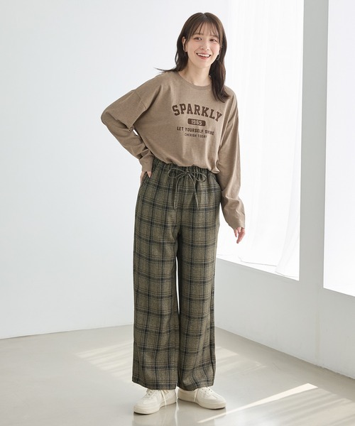 Honeys(ハニーズ)の「ロゴプリントゆるTシャツ(Tシャツ/カットソー・レディース・ブラウン系その他2/ブラック/オートミール/ボルドー/杢グレー・L/M/S)」の14枚目の写真