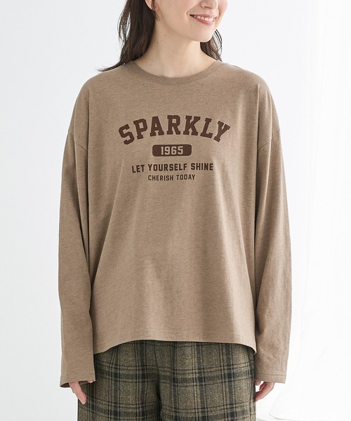 Honeys(ハニーズ)の「ロゴプリントゆるTシャツ(Tシャツ/カットソー・レディース・ブラウン系その他2/ブラック/オートミール/ボルドー/杢グレー・L/M/S)」の16枚目の写真