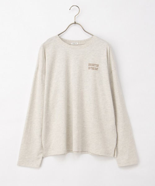 Honeys(ハニーズ)の「ロゴプリントゆるTシャツ(Tシャツ/カットソー・レディース・ブラウン系その他2/ブラック/オートミール/ボルドー/杢グレー・L/M/S)」の17枚目の写真