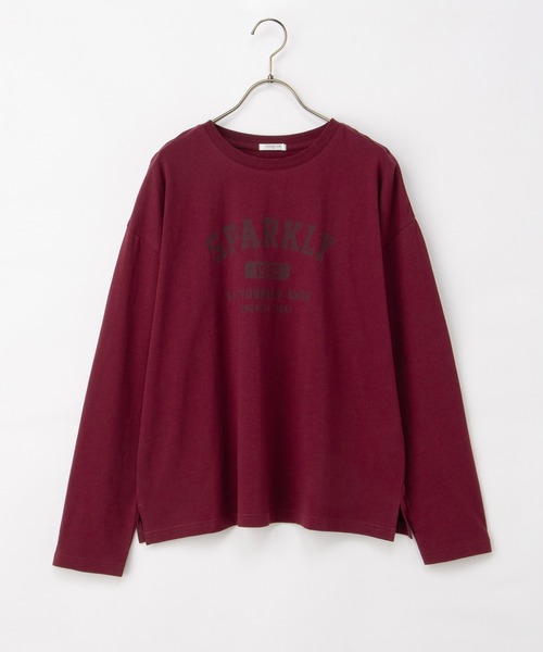 Honeys(ハニーズ)の「ロゴプリントゆるTシャツ(Tシャツ/カットソー・レディース・ブラウン系その他2/ブラック/オートミール/ボルドー/杢グレー・L/M/S)」の21枚目の写真