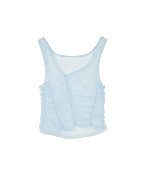 LMR（エルエムアール）の「ツーウェイレースシャーリングレイヤード半袖Tシャツ IVORY / SKY BLUE（Tシャツ/カットソー・レディース・スカイブルー・FREE）」の10枚目の写真