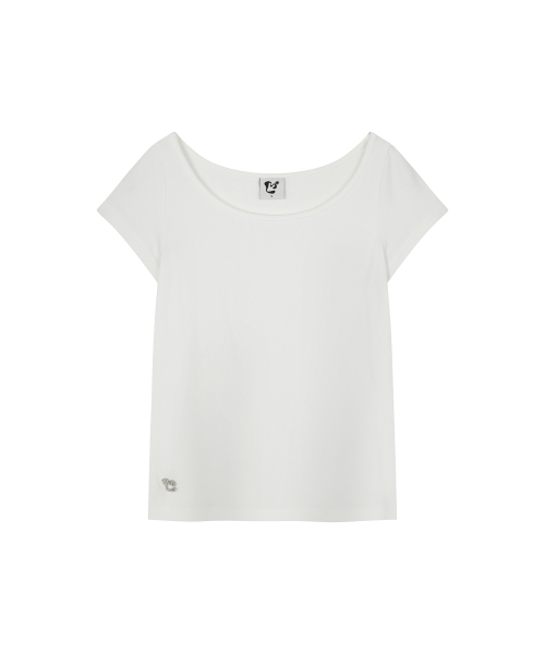 LMR（エルエムアール）の「ツーウェイレースシャーリングレイヤード半袖Tシャツ IVORY / SKY BLUE（Tシャツ/カットソー・レディース・スカイブルー・FREE）」の11枚目の写真