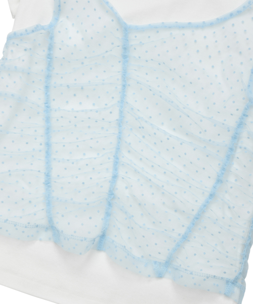 LMR（エルエムアール）の「ツーウェイレースシャーリングレイヤード半袖Tシャツ IVORY / SKY BLUE（Tシャツ/カットソー・レディース・スカイブルー・FREE）」の16枚目の写真