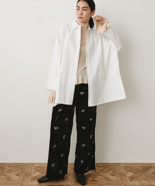 Libra Cue(リブラ キュー)の「ベロア刺繍イージーパンツ(その他パンツ・レディース・ブラック・1/2)」の14枚目の写真