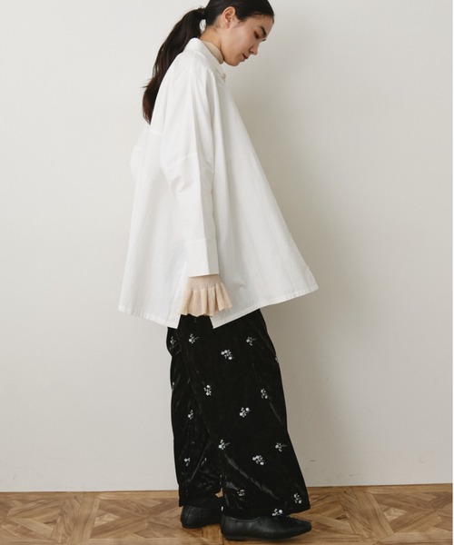 Libra Cue(リブラ キュー)の「ベロア刺繍イージーパンツ(その他パンツ・レディース・ブラック・1/2)」の16枚目の写真