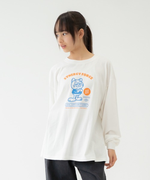 CGC（シージーシー）の「CGC/シージーシー COOL CATS L/S Tシャツ（Tシャツ/カットソー・レディース・ホワイト/ブラック/ベージュ系その他・F）」の4枚目の写真