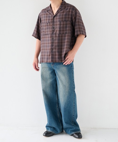 STUDIOUS(ステュディオス)の「【STUDIOUS】CupraAmunzen short sleeve shirts / 放熱素材 / 放湿素材 / 接触冷感 / キュプラショートスリーブシャツ(シャツ/ブラウス・メンズ・ネイビー/タン/ブラウン・1/2)」の15枚目の写真