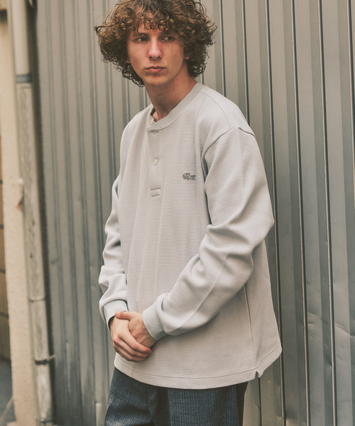 417 EDIFICE(フォーワンセブンエディフィス)の「LACOSTE × 417 ヘンリーネック ワッフルTシャツ(Tシャツ/カットソー・メンズ・チャコールグレー/ブルー/ブラック系その他・4/3/5)」の20枚目の写真