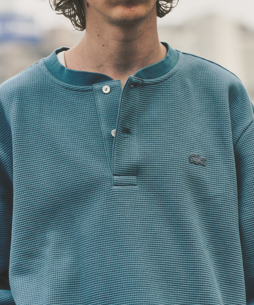 417 EDIFICE(フォーワンセブンエディフィス)の「LACOSTE × 417 ヘンリーネック ワッフルTシャツ(Tシャツ/カットソー・メンズ・チャコールグレー/ブルー/ブラック系その他・4/3/5)」の19枚目の写真