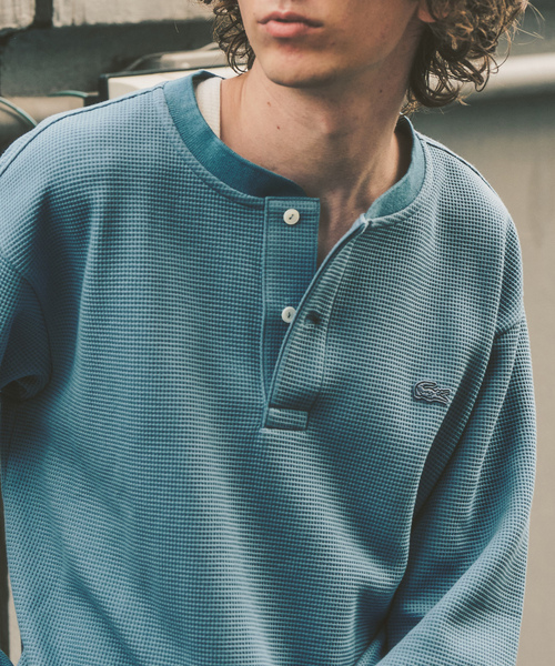 417 EDIFICE(フォーワンセブンエディフィス)の「LACOSTE × 417 ヘンリーネック ワッフルTシャツ(Tシャツ/カットソー・メンズ・チャコールグレー/ブルー/ブラック系その他・4/3/5)」の14枚目の写真
