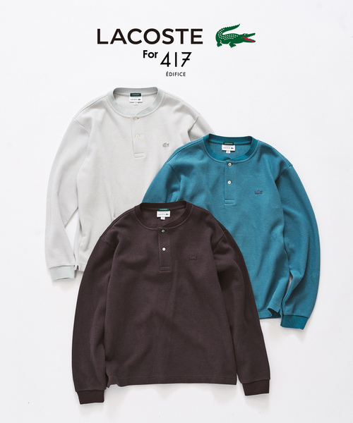 417 EDIFICE(フォーワンセブンエディフィス)の「LACOSTE × 417 ヘンリーネック ワッフルTシャツ(Tシャツ/カットソー・メンズ・チャコールグレー/ブルー/ブラック系その他・4/3/5)」の13枚目の写真