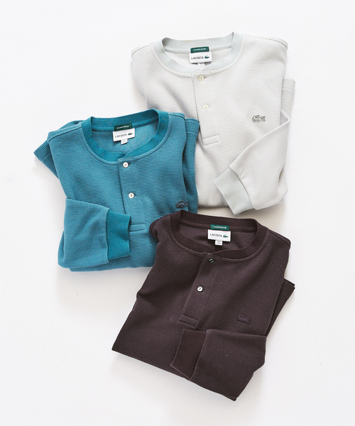 417 EDIFICE(フォーワンセブンエディフィス)の「LACOSTE × 417 ヘンリーネック ワッフルTシャツ(Tシャツ/カットソー・メンズ・チャコールグレー/ブルー/ブラック系その他・4/3/5)」の12枚目の写真