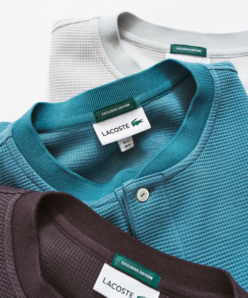 417 EDIFICE(フォーワンセブンエディフィス)の「LACOSTE × 417 ヘンリーネック ワッフルTシャツ(Tシャツ/カットソー・メンズ・チャコールグレー/ブルー/ブラック系その他・4/3/5)」の11枚目の写真
