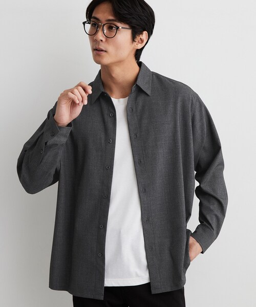 THE SHOP TK (ザ ショップ ティーケー )の「【洗濯機OK】ウールライク 長袖シャツ(シャツ/ブラウス・メンズ・ブラウン系/ブラック系1/ダークブラウン系1/ダークグレー・02/03/04)」の11枚目の写真
