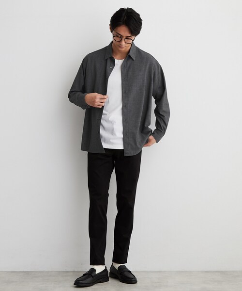 THE SHOP TK (ザ ショップ ティーケー )の「【洗濯機OK】ウールライク 長袖シャツ(シャツ/ブラウス・メンズ・ブラウン系/ブラック系1/ダークブラウン系1/ダークグレー・02/03/04)」の9枚目の写真