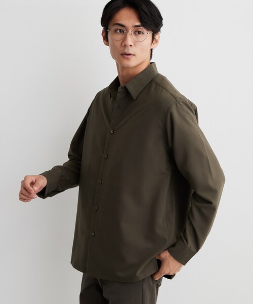 THE SHOP TK (ザ ショップ ティーケー )の「【洗濯機OK】ウールライク 長袖シャツ(シャツ/ブラウス・メンズ・ブラウン系/ブラック系1/ダークブラウン系1/ダークグレー・02/03/04)」の7枚目の写真