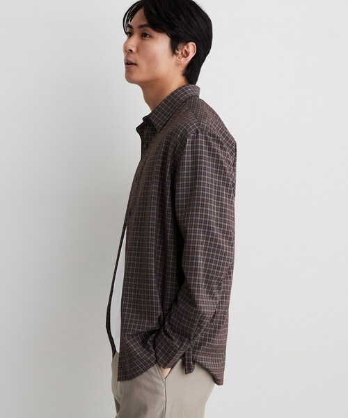 THE SHOP TK (ザ ショップ ティーケー )の「【洗濯機OK】ウールライク 長袖シャツ(シャツ/ブラウス・メンズ・ブラウン系/ブラック系1/ダークブラウン系1/ダークグレー・02/03/04)」の20枚目の写真