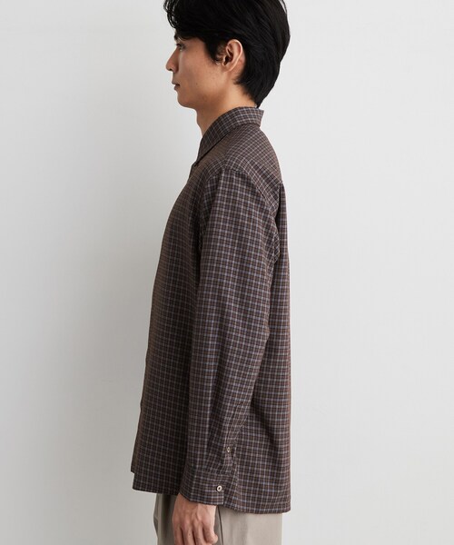 THE SHOP TK (ザ ショップ ティーケー )の「【洗濯機OK】ウールライク 長袖シャツ(シャツ/ブラウス・メンズ・ブラウン系/ブラック系1/ダークブラウン系1/ダークグレー・02/03/04)」の16枚目の写真