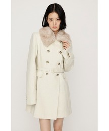 【AW PRE ORDER 第2弾】DOUBLE BUTTON FUR MIDI COAT ダブルボタンファーミディコート 冬服