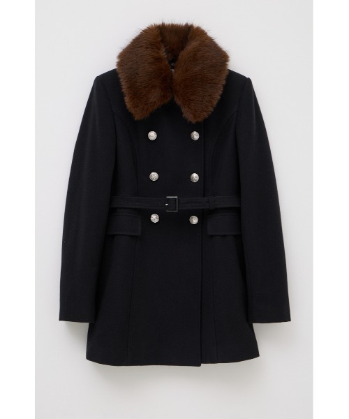 SLY(スライ)の「【AW PRE ORDER 第2弾】DOUBLE BUTTON FUR MIDI COAT ダブルボタンファーミディコート 冬服(ステンカラーコート・レディース・杢グレー/ブラック/キャメル/アイボリー・FREE)」の20枚目の写真