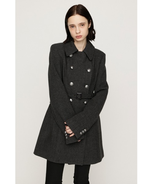SLY(スライ)の「【AW PRE ORDER 第2弾】DOUBLE BUTTON FUR MIDI COAT ダブルボタンファーミディコート 冬服(ステンカラーコート・レディース・杢グレー/ブラック/キャメル/アイボリー・FREE)」の8枚目の写真